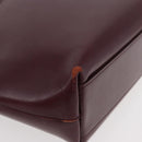 PRADA Tote Bag Leather Bordeaux Silver Auth bs34602-8