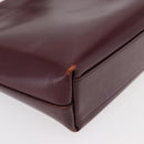 PRADA Tote Bag Leather Bordeaux Silver Auth bs34602-16