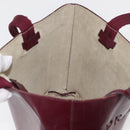 PRADA Tote Bag Leather Bordeaux Silver Auth bs34602-19