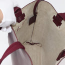 PRADA Tote Bag Leather Bordeaux Silver Auth bs34602-20