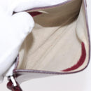 PRADA Tote Bag Leather Bordeaux Silver Auth bs34602-23