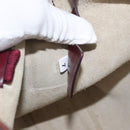 PRADA Tote Bag Leather Bordeaux Silver Auth bs34602-11