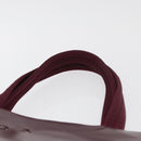 PRADA Tote Bag Leather Bordeaux Silver Auth bs34602-14