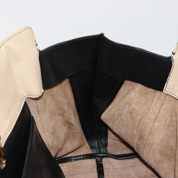 Chloe Tote Bag Leather Brown Gold Auth bs34603