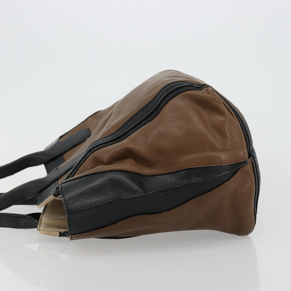 Chloe Tote Bag Leather Brown Gold Auth bs34603
