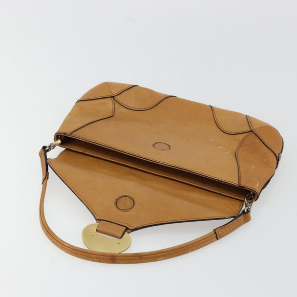 Chloe Shoulder Bag Leather Beige Gold Auth bs34605