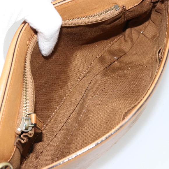 Chloe Shoulder Bag Leather Beige Gold Auth bs34605