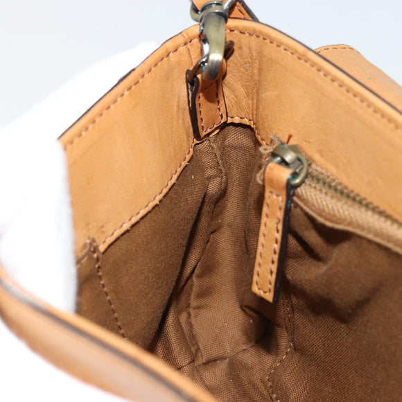 Chloe Shoulder Bag Leather Beige Gold Auth bs34605