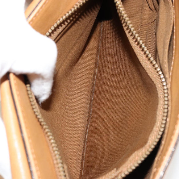 Chloe Shoulder Bag Leather Beige Gold Auth bs34605