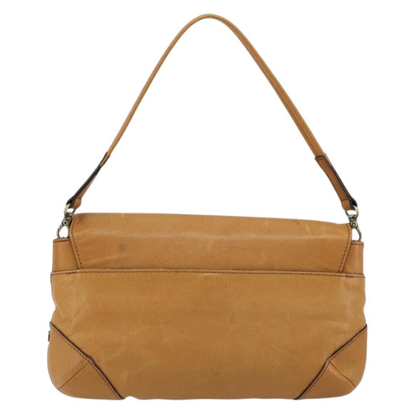Chloe Shoulder Bag Leather Beige Gold Auth bs34605