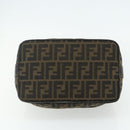 FENDI Zucca Canvas Hand Bag Black Brown Auth bs34606-5