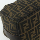 FENDI Zucca Canvas Hand Bag Black Brown Auth bs34606-15