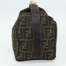 FENDI Zucca Canvas Hand Bag Black Brown Auth bs34606-3