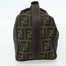 FENDI Zucca Canvas Hand Bag Black Brown Auth bs34606-4