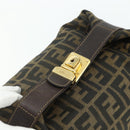 FENDI Zucca Canvas Hand Bag Black Brown Auth bs34606-6