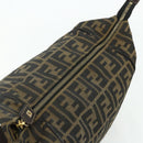 FENDI Zucca Canvas Hand Bag Black Brown Auth bs34606-8