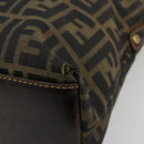 FENDI Zucca Canvas Hand Bag Black Brown Auth bs34607-9
