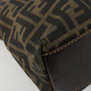 FENDI Zucca Canvas Hand Bag Black Brown Auth bs34607-14