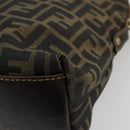 FENDI Zucca Canvas Hand Bag Black Brown Auth bs34607-15