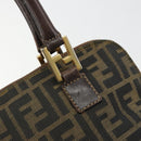 FENDI Zucca Canvas Hand Bag Black Brown Auth bs34607-10
