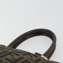 FENDI Zucca Canvas Hand Bag Black Brown Auth bs34607-8