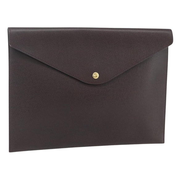 LOUIS VUITTON Taiga Document Case Acajou M99087 LV Auth bs34620