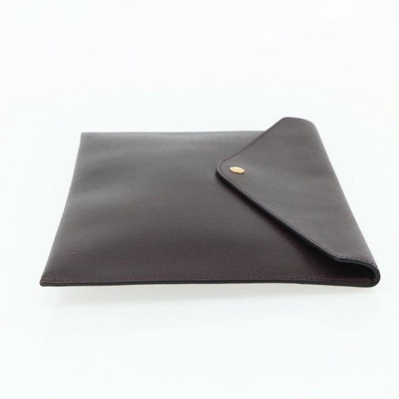 LOUIS VUITTON Taiga Document Case Acajou M99087 LV Auth bs34620