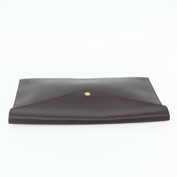 LOUIS VUITTON Taiga Document Case Acajou M99087 LV Auth bs34620