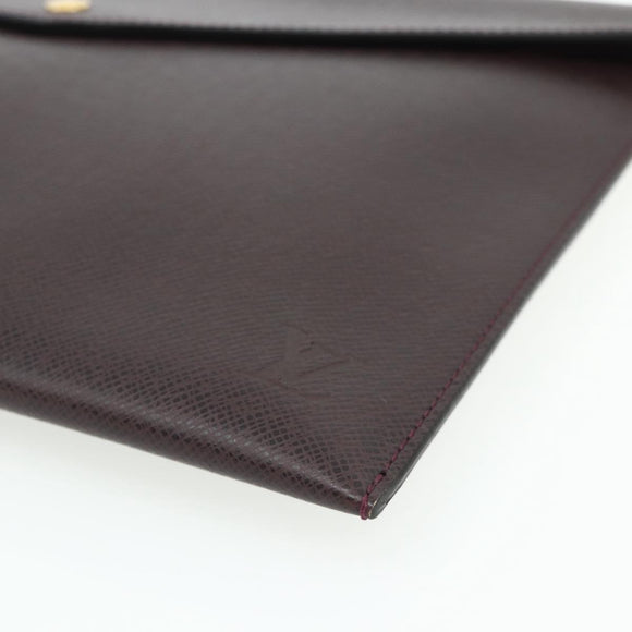 LOUIS VUITTON Taiga Document Case Acajou M99087 LV Auth bs34620