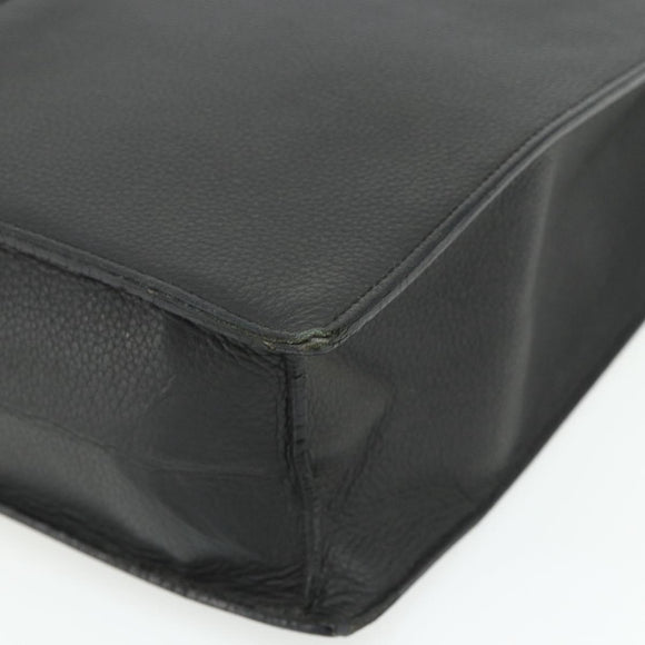 CARTIER Tote Bag Leather Black Gold Auth bs34621