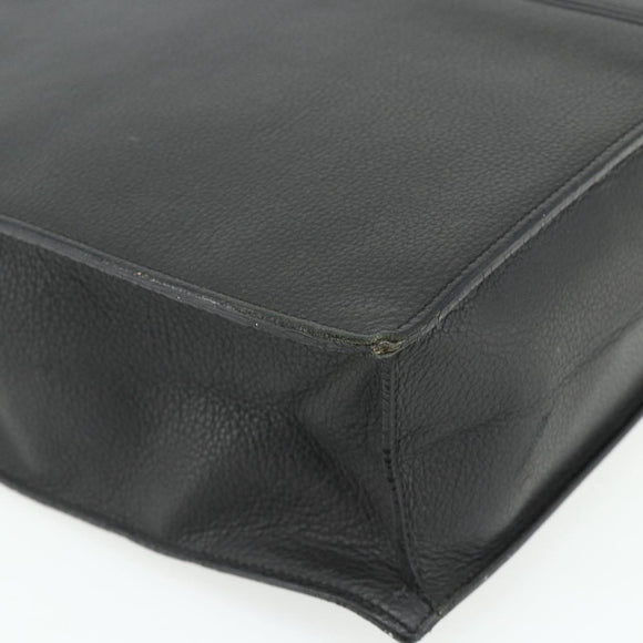 CARTIER Tote Bag Leather Black Gold Auth bs34621