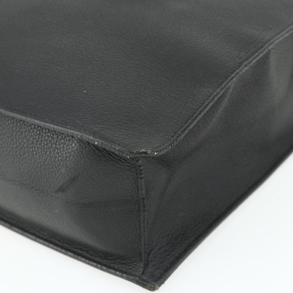 CARTIER Tote Bag Leather Black Gold Auth bs34621