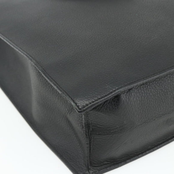 CARTIER Tote Bag Leather Black Gold Auth bs34621
