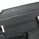 CARTIER Tote Bag Leather Black Gold Auth bs34621-10