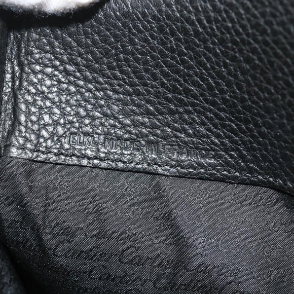 CARTIER Tote Bag Leather Black Gold Auth bs34621