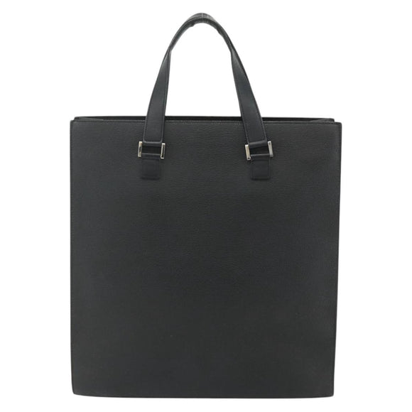 CARTIER Tote Bag Leather Black Gold Auth bs34621