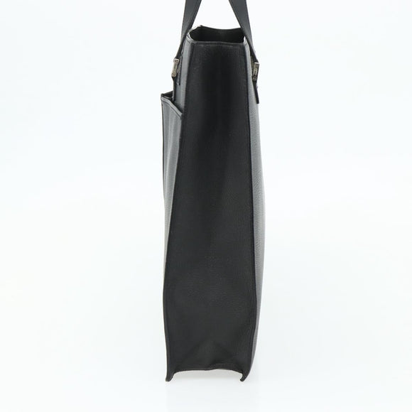 CARTIER Tote Bag Leather Black Gold Auth bs34621