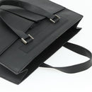 CARTIER Tote Bag Leather Black Gold Auth bs34621-6