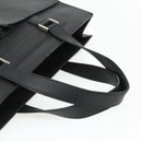 CARTIER Tote Bag Leather Black Gold Auth bs34621-7