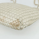BOTTEGA VENETA INTRECCIATO Shoulder Bag Leather White Gold Auth bs34622-9