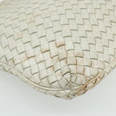 BOTTEGA VENETA INTRECCIATO Shoulder Bag Leather White Gold Auth bs34622-16
