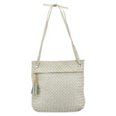 BOTTEGA VENETA INTRECCIATO Shoulder Bag Leather White Gold Auth bs34622-13