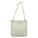 BOTTEGA VENETA INTRECCIATO Shoulder Bag Leather White Gold Auth bs34622-2