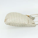 BOTTEGA VENETA INTRECCIATO Shoulder Bag Leather White Gold Auth bs34622-4