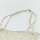 BOTTEGA VENETA INTRECCIATO Shoulder Bag Leather White Gold Auth bs34622-8