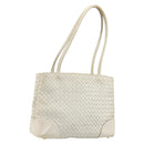 BOTTEGA VENETA INTRECCIATO Tote Bag Leather White Gold Auth bs34623-1
