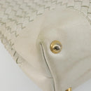 BOTTEGA VENETA INTRECCIATO Tote Bag Leather White Gold Auth bs34623-15