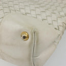BOTTEGA VENETA INTRECCIATO Tote Bag Leather White Gold Auth bs34623-16