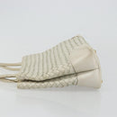 BOTTEGA VENETA INTRECCIATO Tote Bag Leather White Gold Auth bs34623-4