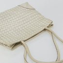 BOTTEGA VENETA INTRECCIATO Tote Bag Leather White Gold Auth bs34623-6